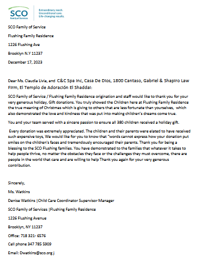 Thank You Letter Claudia.